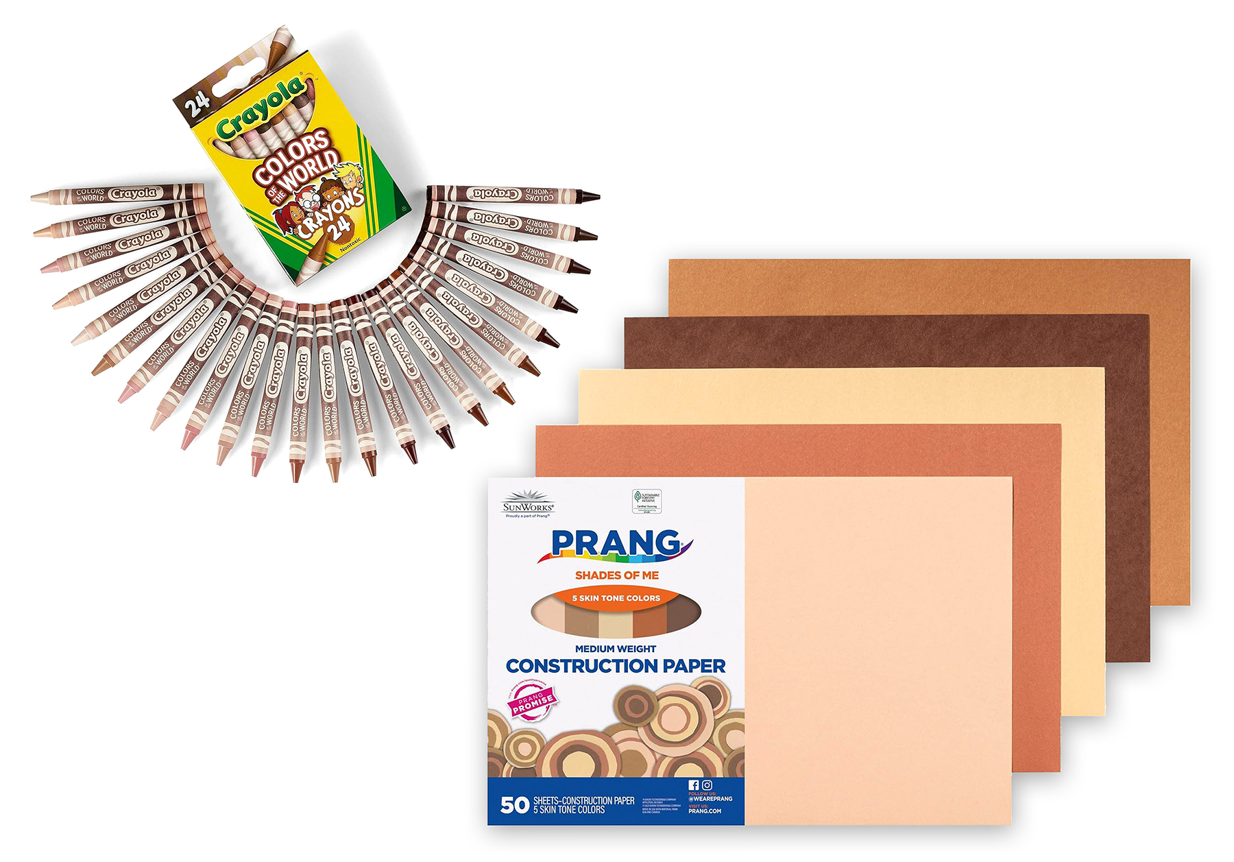 Multicultural Construction Paper and Coloring Supplies