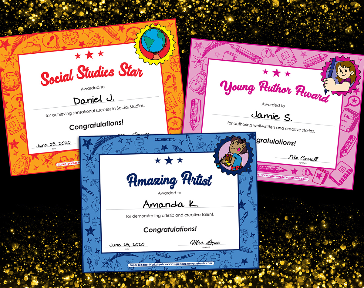Printable Student Awards