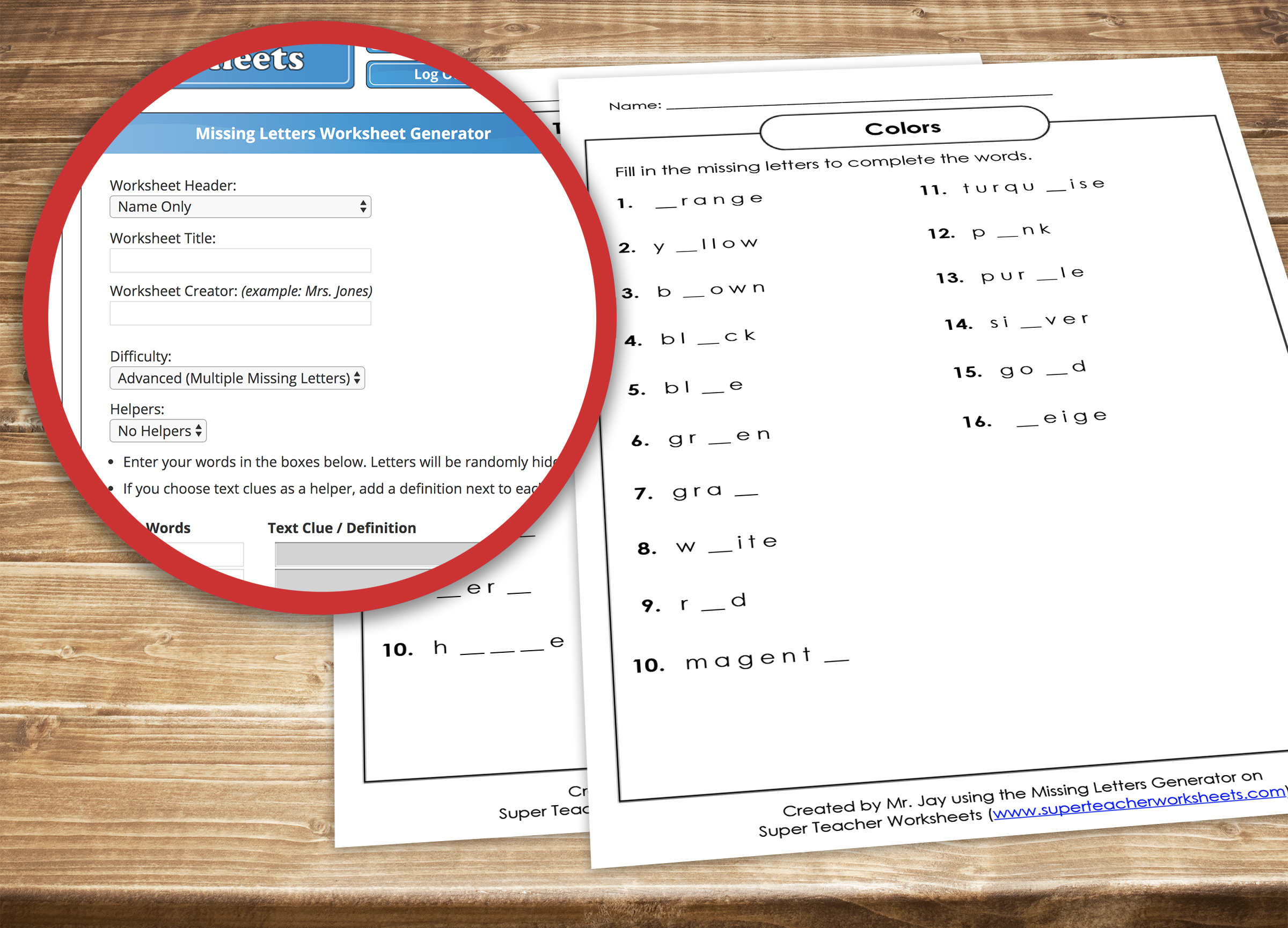 Make Your Own Missing Letter Puzzle!