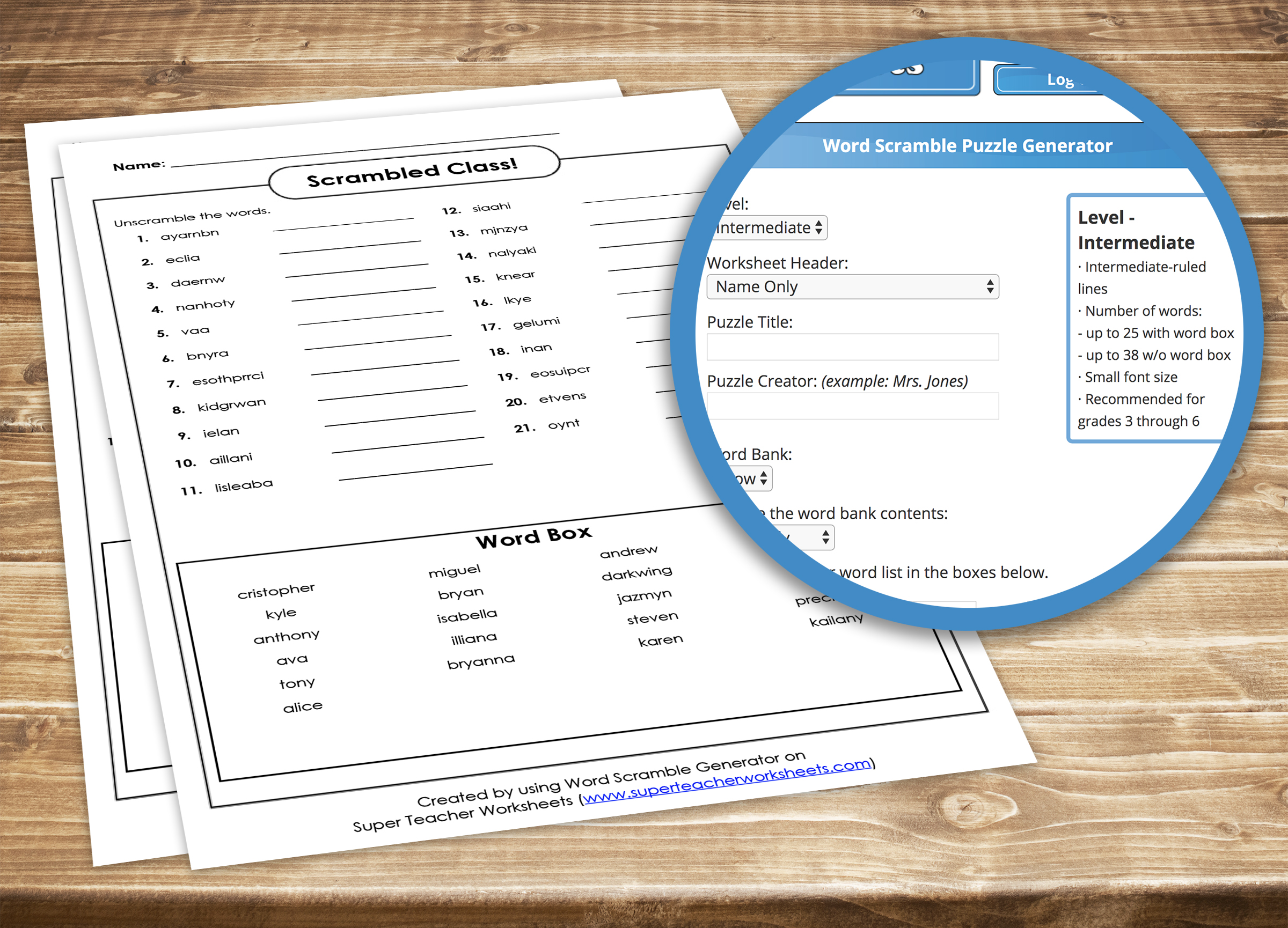 Make Your Own Word Scramble Activity!