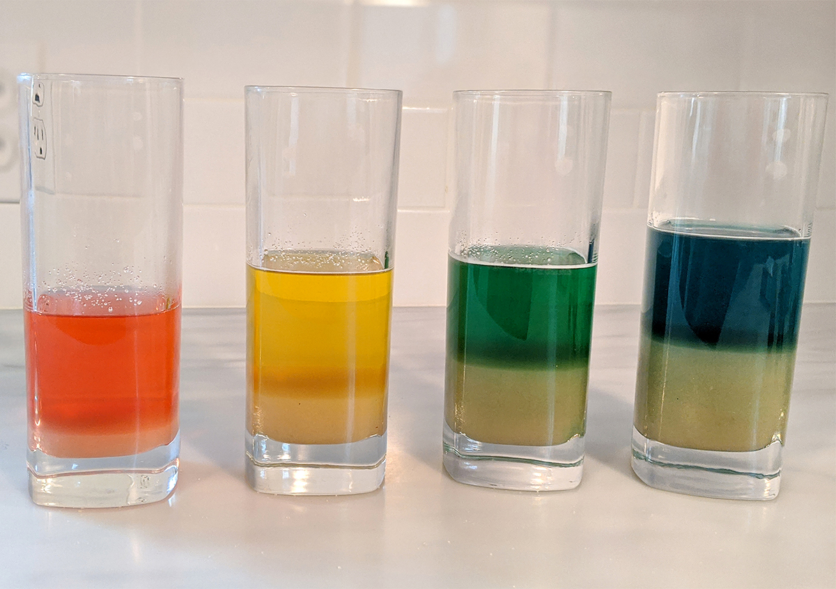 Density Rainbow in a Jar