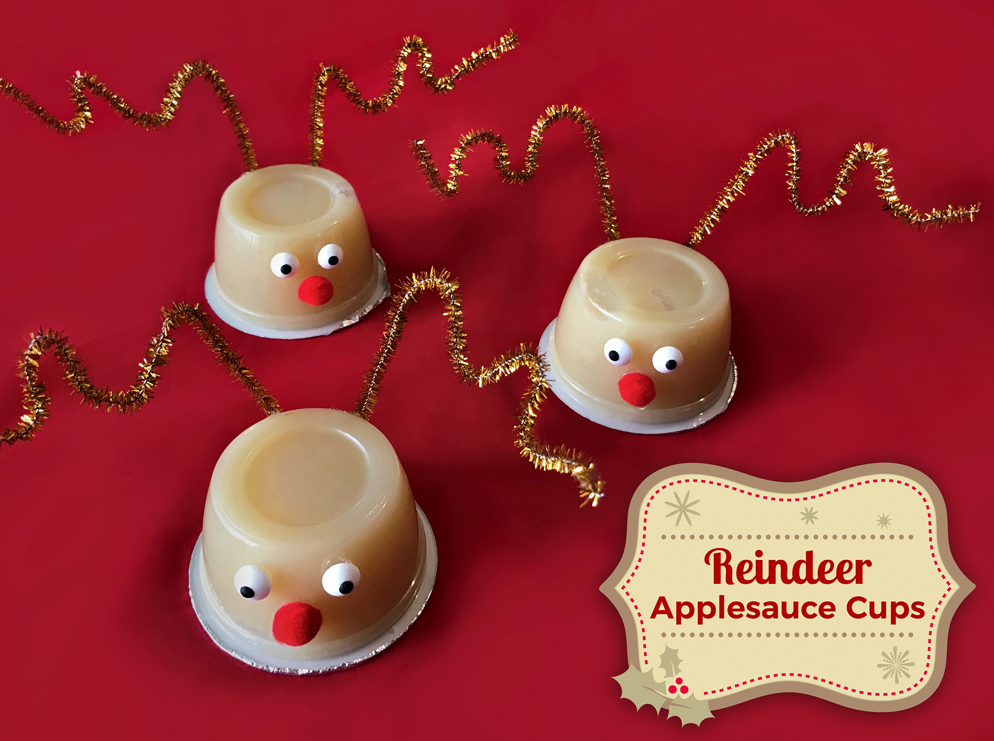 Reindeer Applesauce Cups
