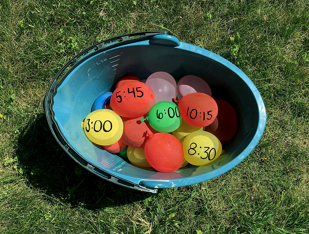 Telling Time with Water Balloons