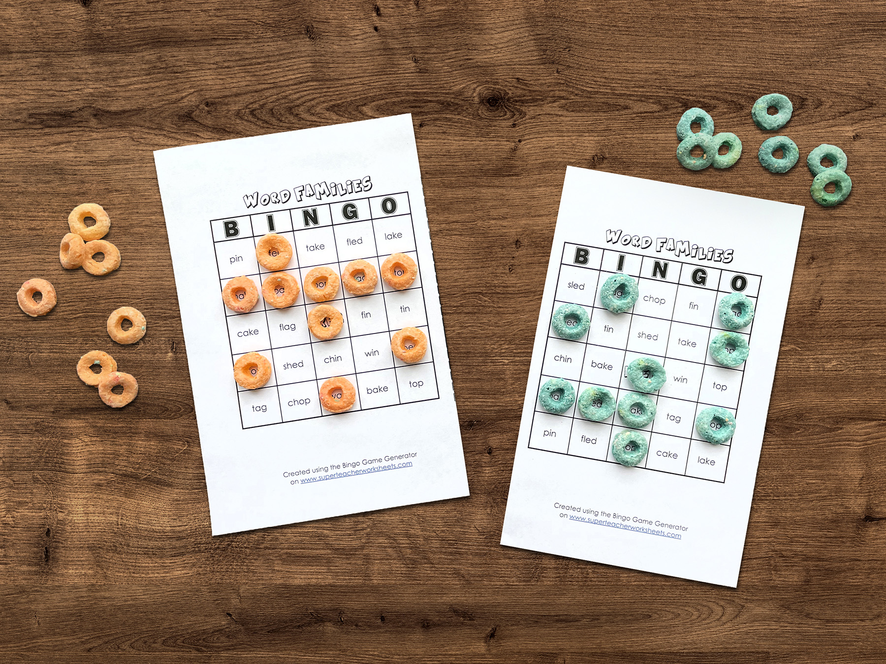 Word Family Bingo 